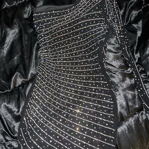 Elegant Black and Silver Women's Dress